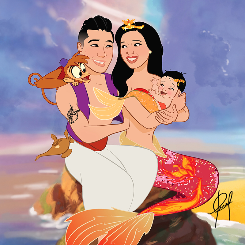 Mermaid Family Portrait Final