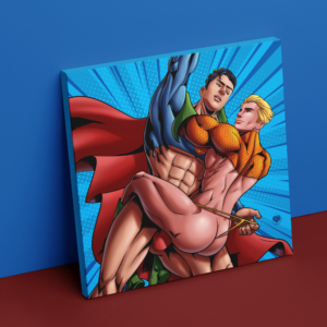 Im Close Aqua Superman Canvas